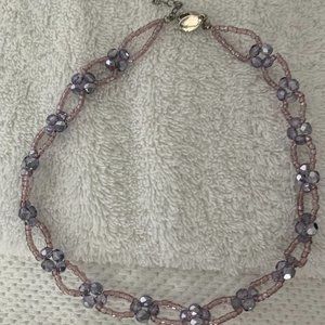 Purple and Pink Bead Choker necklace